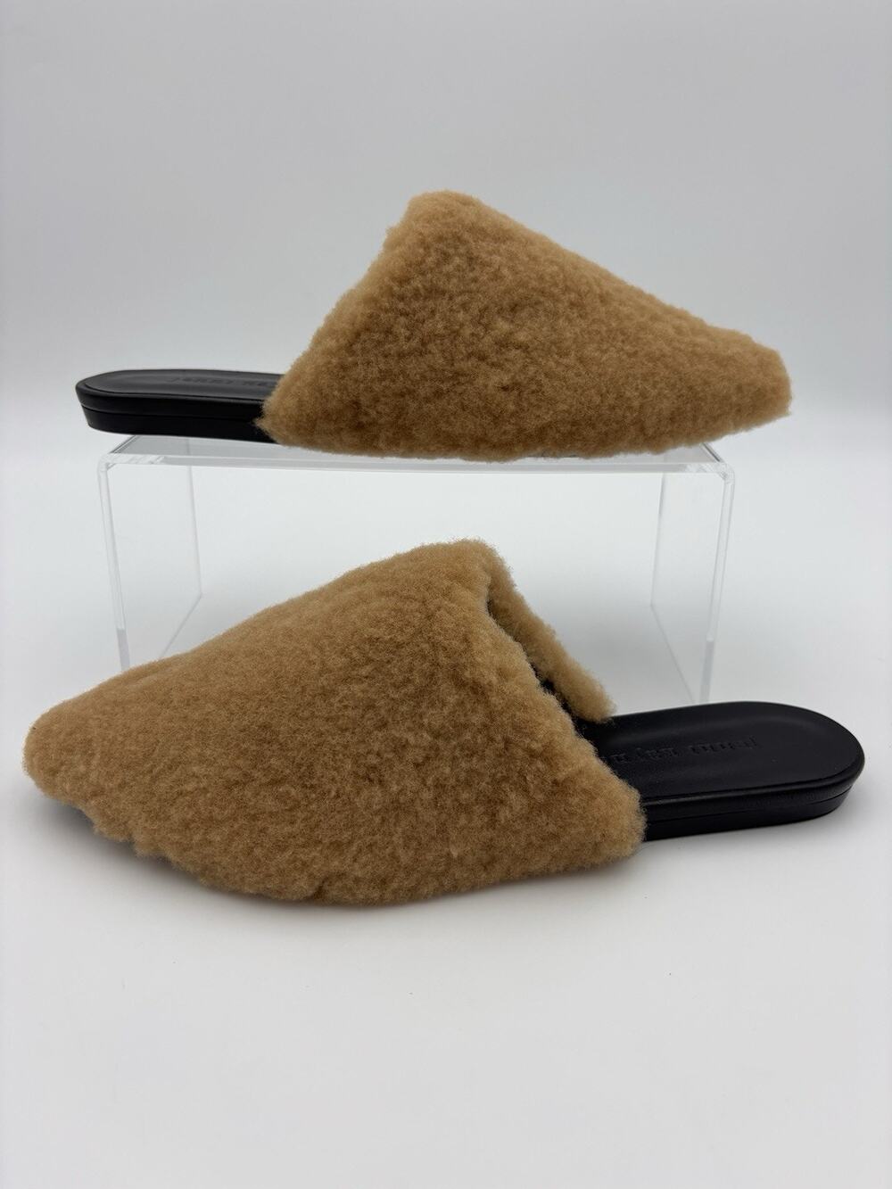 Jenni Kayne Shearling Slides Tan Tan Size 39 / 9 Point Toe Flats